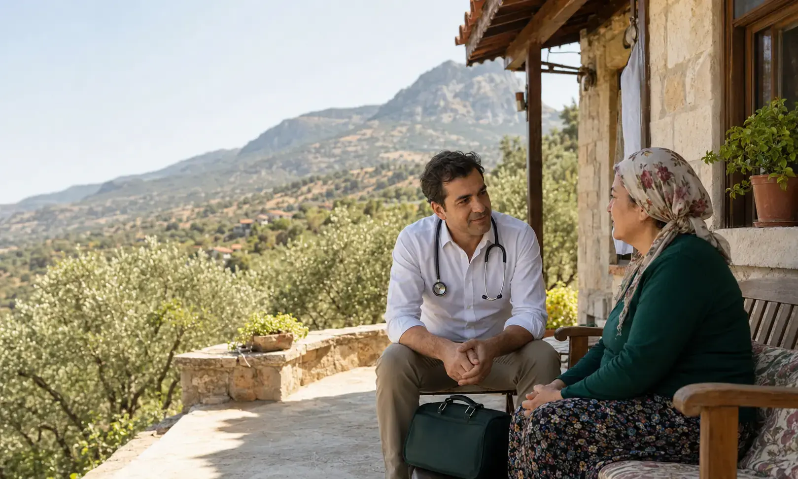 Seydikemer’de hastayı evinde ziyaret eden doktor